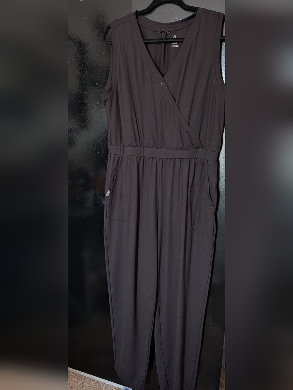 Black Sleeveless Wrap Jumpsuit